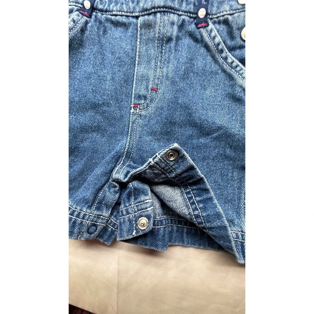 Gymboree‎ Denim Bibbed Shorts Baseball 3-6 M